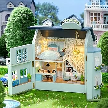 ちょころ　ミニチュアハウス Amazon | QmXCyzl DIY 3D木製DIY大型のドールハウス ミニチュ